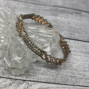 Vintage mixed metal gold/silver tone glam bangle bracelet small wrist